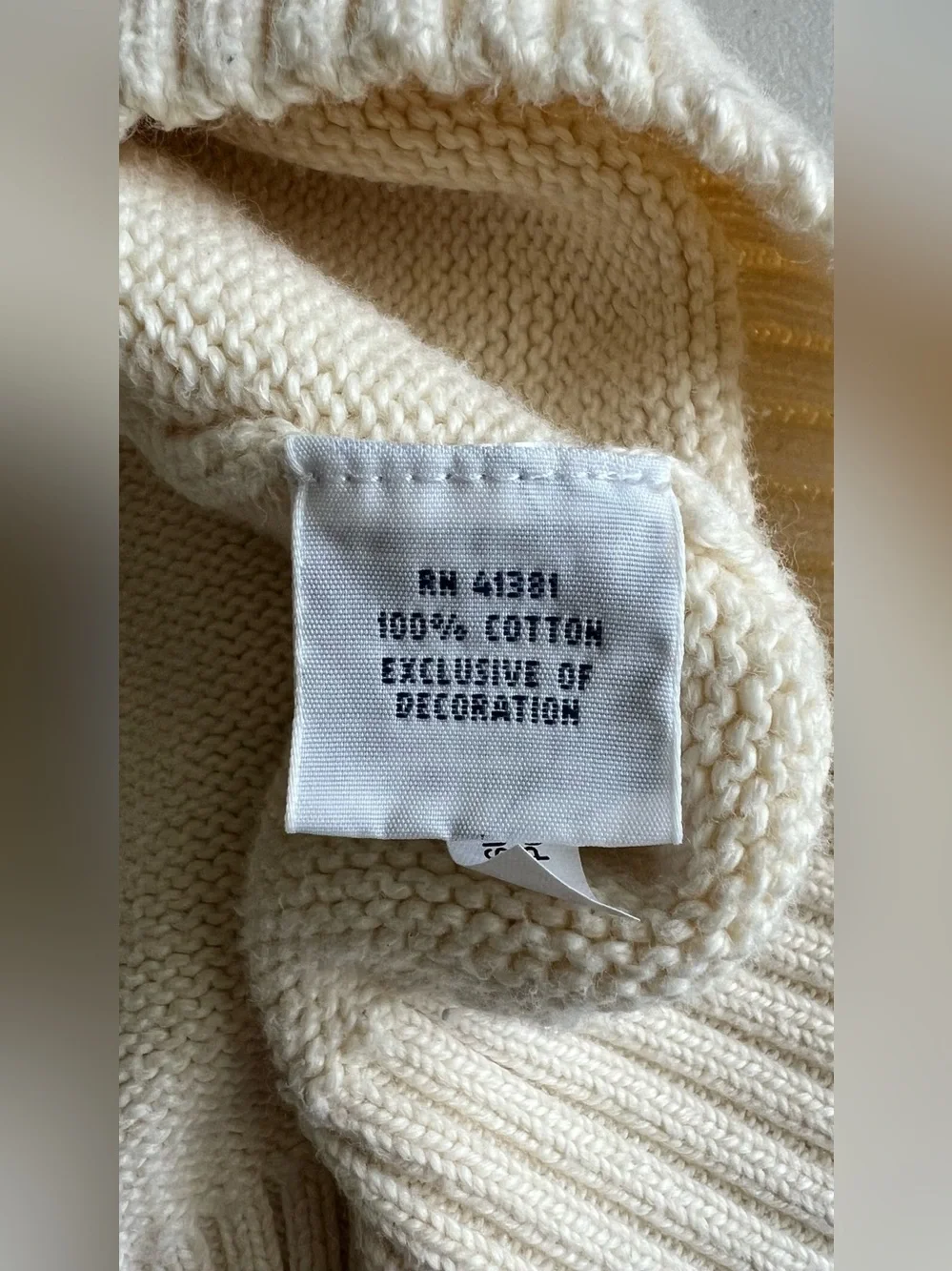 Polo Ralph Lauren Cotton Knit Quarter Zip Sweater Cream Ivory XXL